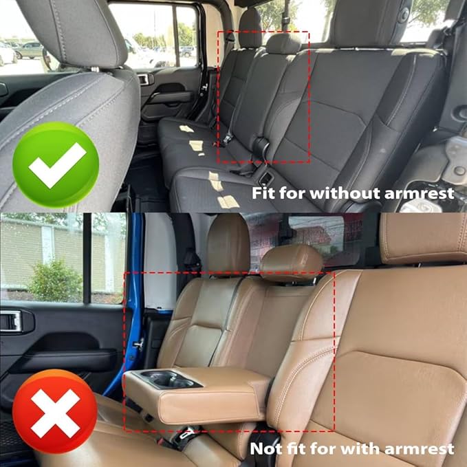 AOMSAZTO Custom Fit Seat Covers for Jeep Gladiator JT 2020 2021 2023 2024 2025 2026 Full Set Black Car Seat Protectors Premium Faux Leather Automobile Seat Seat Cover