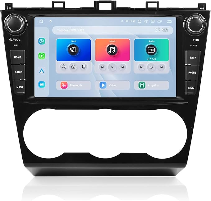 Dasaita 8GB+256GB Car Stereo Head Unit for Subaru Forester 2015-2018 WRX 2016-2021, Wireless CarPlay Android Auto, Android 13 GPS Navigation, 8" QLED Screen, Knobs/Buttons/Voice Control, Plug & Play