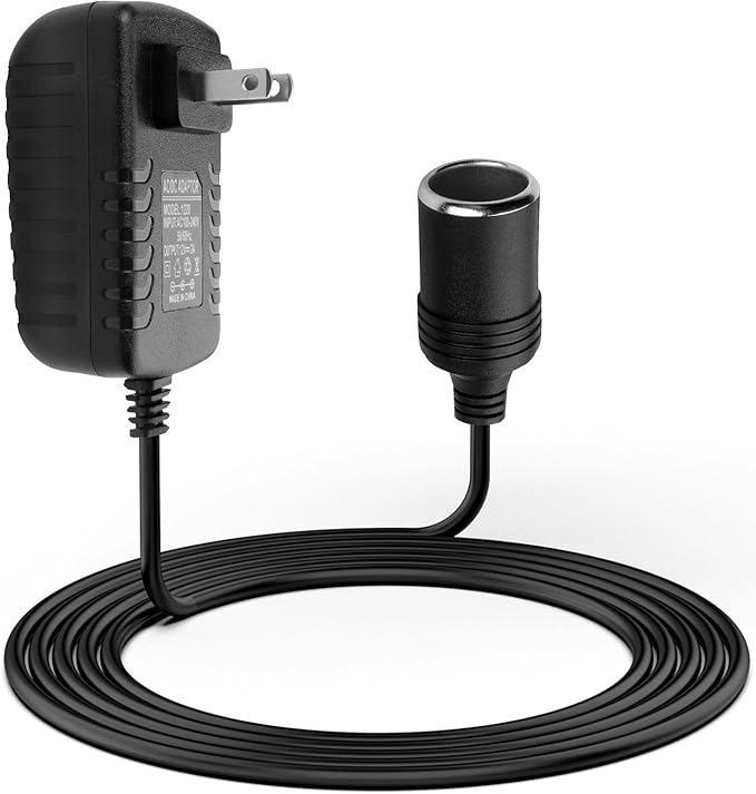 AC to DC Converter 2A 24W Car Cigarette Lighter Socket Adapter Power Cable 110-240V to 12V AC/DC for Automobile Home Use Car to Wall Plug（Under 24W only） (Pack of 1)