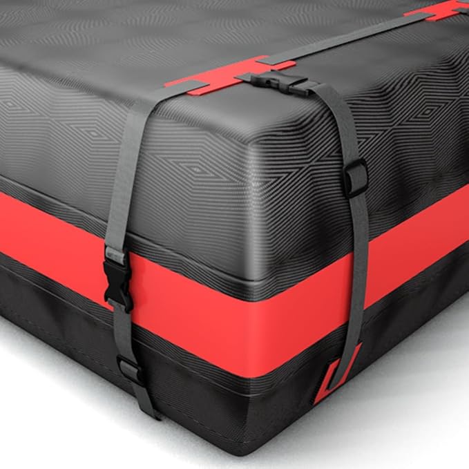 THUNDERBAY Car Roof Bag, Rooftop top Cargo Carrier Bag 15 Cubic feet Waterproof for All Cars with/Without Rack, Includes Storage Bag, Anti-Slip Mat, 6 Reinforced Straps, Luggage Lock