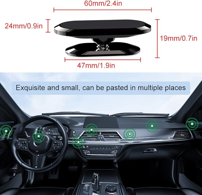 [3 Pack] Car Magnetic Phone Mount, Upgrade 8X Magnets Strong Magnet Cell Phone Holder,Dashboard 360° Rotation & Degrees View, for All Smartphone and Cellphone