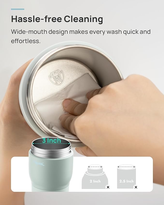 Papablic Pro Portable Bottle Warmer for Travel – 2.5 Min Fast Heating, Built-in Sterilizer, 5 Temp Settings, Baby Milk & Formula Warmer On the Go, Long Battery, Smart Keep Warm, Mint Green