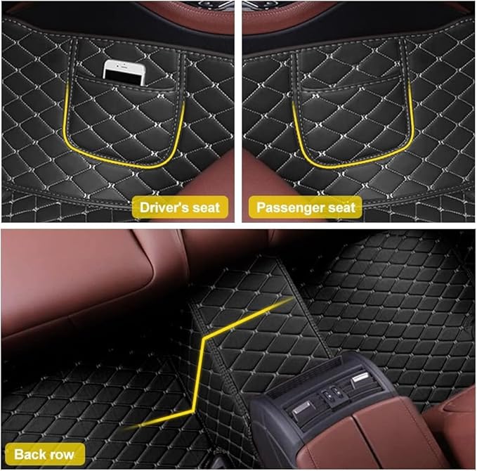 Custom Car Floor Mats Custom Logo/Pattern for SUV Van Truck Sedan Coupe Car Mats Full Surrouded Floor Mat All Weather Waterproof and Anti-Slip Protection Car Floor Liners(Red)
