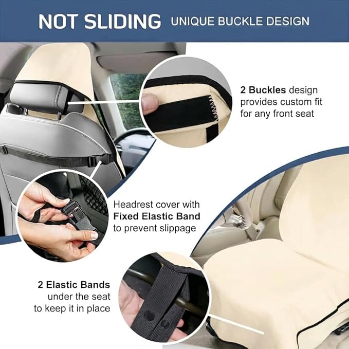 Car Seat Cover, Premium Auto Seat Towel Fit Cars SUV Trucks, Ideal Gift for Active People Who Work Sweat Swim Run Beach, Tan