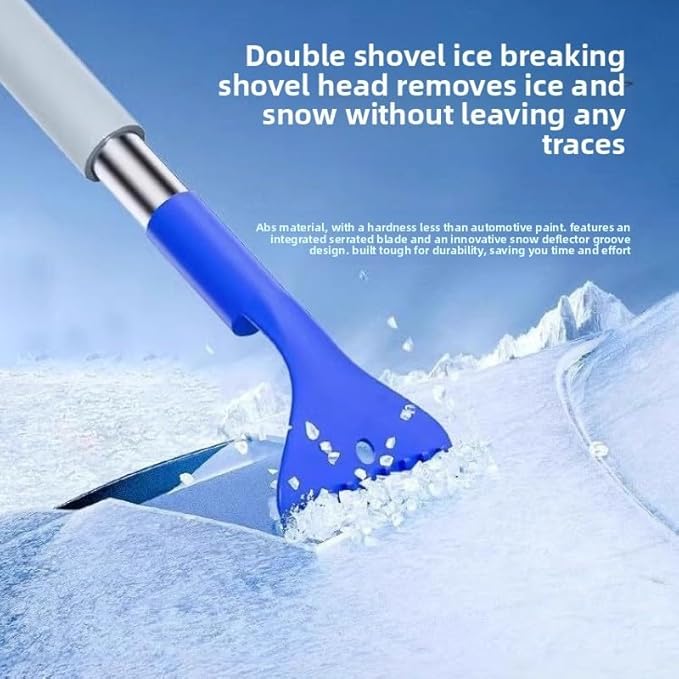 24” Car Snow Brush with Ice Scraper 2 in 1 Detachable Snow Clearing Tool with Storage bag 7.8" Bristle Head Scratch Free, SUV Truck RV Window Roof Exterior (Red)