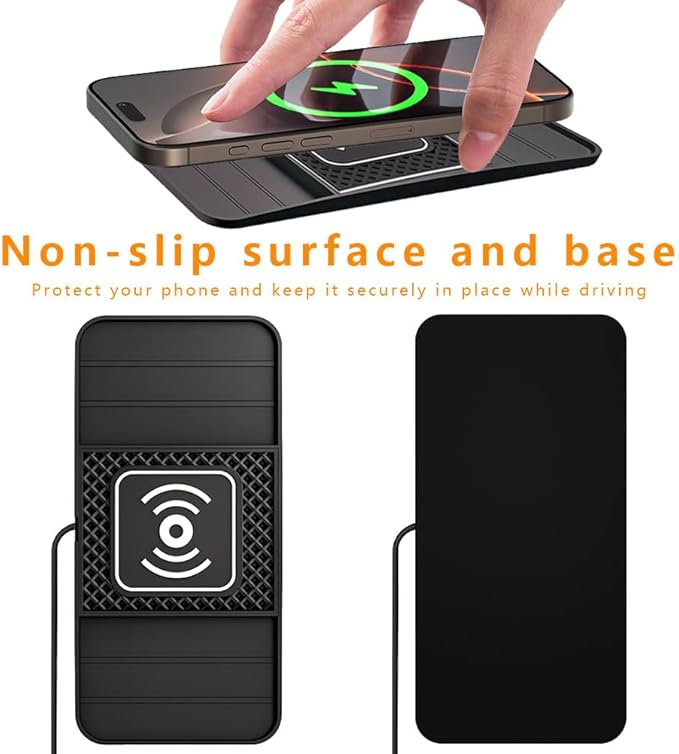 Wireless Charging Pad for Car for Toyota 4Runner 2000-2025, DIY Trim-to-Fit Slim Non Slip Fast Charger Car Wireless Charging Pad 30CM Cable,B 30cm USB Plug Cable