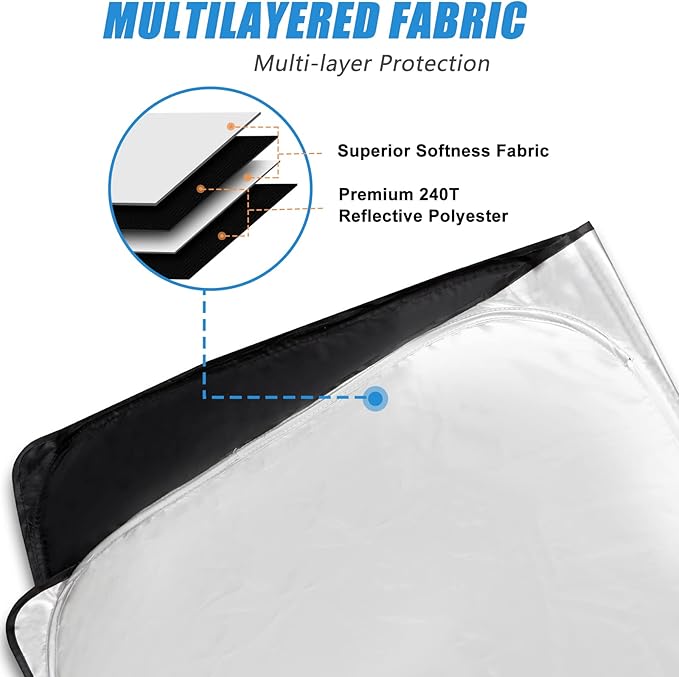 Custom Fit Windshield Sunshade for 4Runner 2010-2025 | 5th Gen SUV Sun Shield | Max UV Blocking & Heat Reduction | Foldable Sunshade for SR5, Trail, Limited Trims | Easy to Install