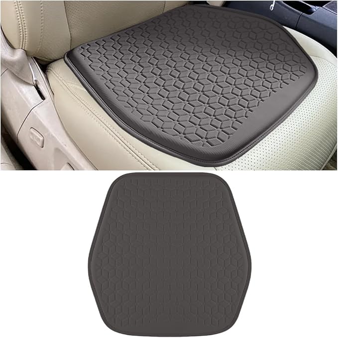 Gel Car Seat Cushion, Soft Cooling Honeycomb Non-Slip Vehicle Seat Bottom Mat for Long Sitting, Breathable Automotive Interior Chair Pad to Reduce Sweat, Universal for Truck SUV RV (Coffee)