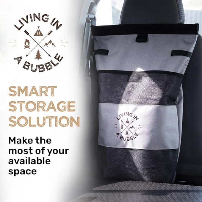 Living in a Bubble Wet Dry Laundry Bag – Portable Waterproof Laundry Hamper for RV, Campervan & Travel – Foldable Clothes Organizer with Separate Wet & Dry Compartments