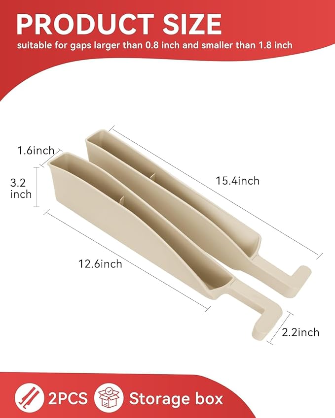 Car Seat Gap Filler, Seat Gap Organizer with Phone Holder, Car Seat Accessories, Car Organizer Fit Car SUV Truck, 2PCS Seat Gap Filler and 1 Pack Car Purse Hook