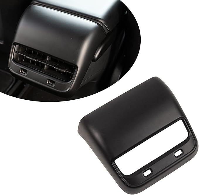 Black AC Vent Cover Rear Center Console Air Vent Covers Car Rear Armrest Box Air Conditioning Vent Outlet Trim Frame for Tesla Model 3 & Model Y, Interior Accessories