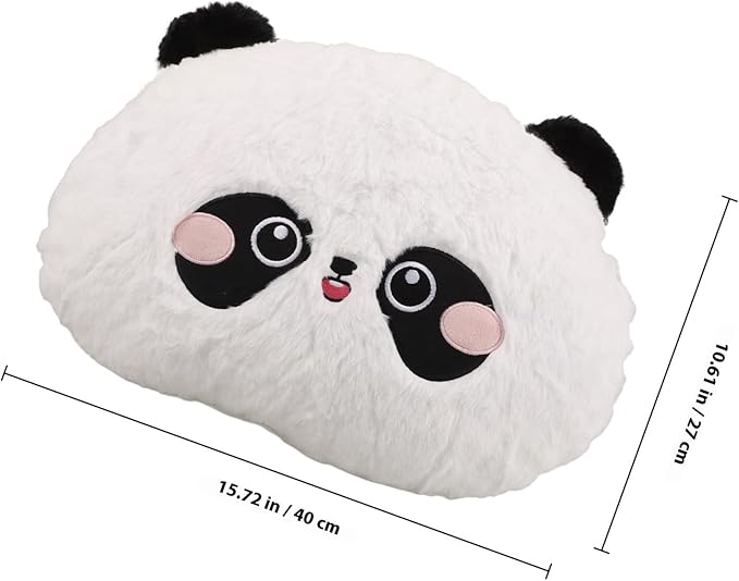 Cartoon Panda Plush Car Seat Cushion Lumbar Support Pillow for Driving Office Chair with Shoulder Relaxer and Headrest Cushion