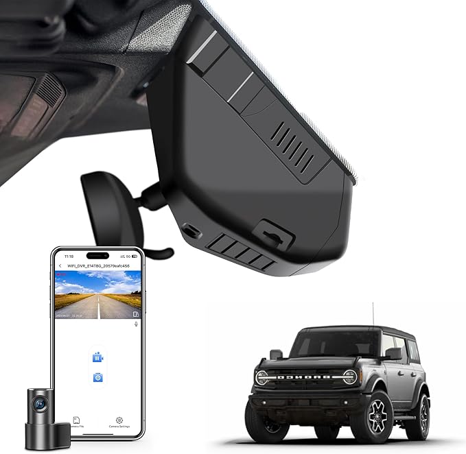 Mangoal 4K Front & 2K Rear 2 Channel HDR Dash Cam, Dual STARVIS 2 IMX678 IMX675, Fit for Ford Bronco 2021 2022 2023 2024 2026(Model A), 5GHz WiFi, GPS, Support 512GB Max(Additional Purchases)