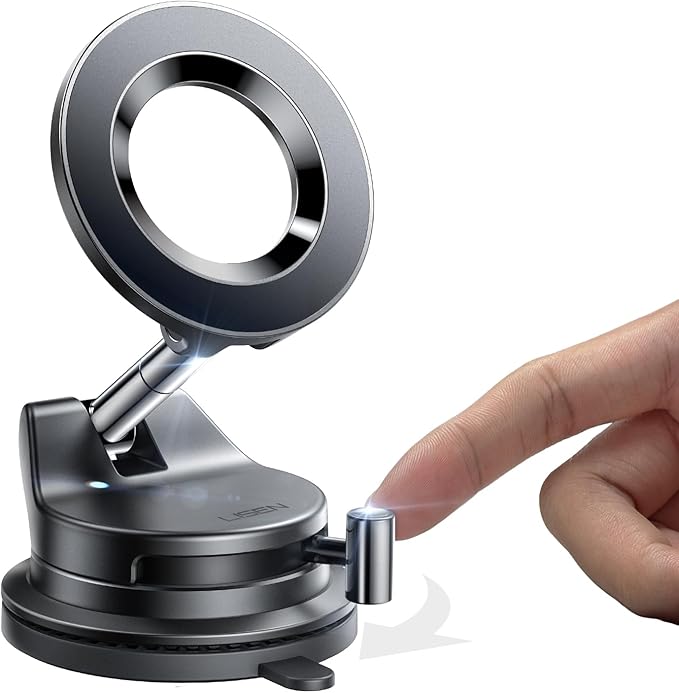 LISEN for Magsafe Car Mount, Cell Phone Holders for Your Car, Magnetic Car Accessories for Women Men Jeep Truck, Vacuum Gifts Kits for iPhone 17 Pro Max 16 15 14 13 12, Samsung S26, No Glue