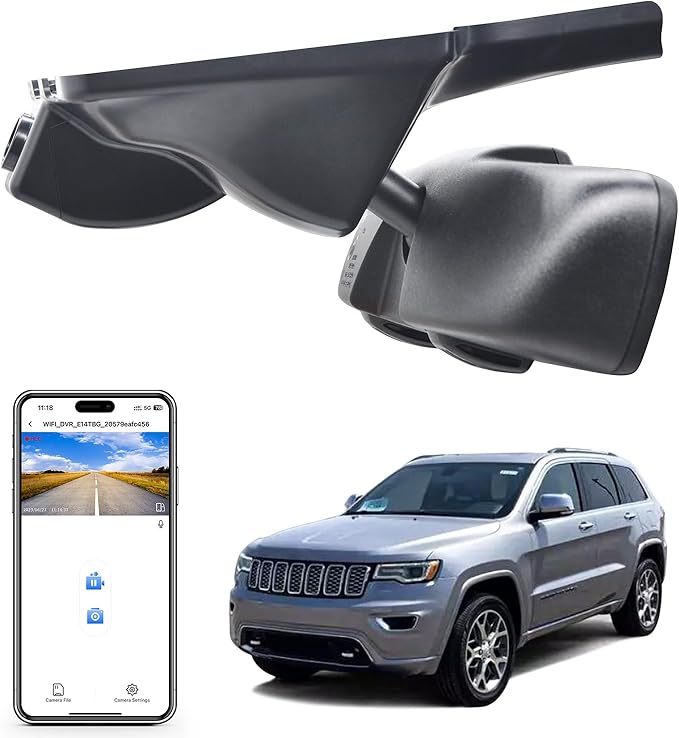 Mangoal 4K Dash Cam Custom Fit for Jeep Grand Cherokee 2016 2017 2018 2019 2020 2021, Grand Cherokee WK 2022 (Model C), Laredo Laredo X Overland Summit Trackhawk, OEM Look, WiFi & App,128GB Card