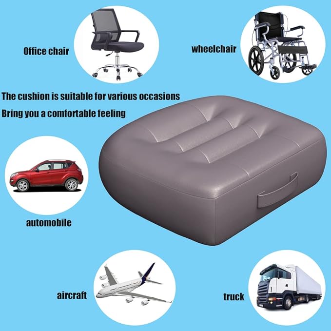 Back Cushion for Office Chair/with Carry Handle Car Seat Cushions for Short People Lower Back Pain Relief-for Car/Wheelchair/Computer and Desk Chair/Seat Cushion Pillow for Office Chair/Blue