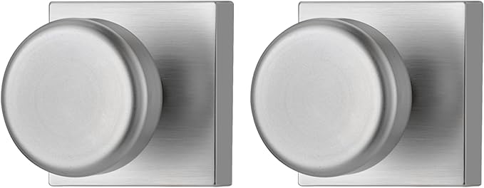 Brushed Nickel Door Knobs Interior, Pismo Doorknobs with Square Rosette for Closet