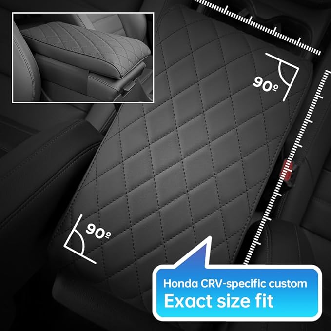 CRV Center Console Cover/Pad Fit 2023 2024 2025 2026,Faux Leather Honda CRV Armrest mat,Posture Improving Support Cushion,Protector Middle Console,Waterproof, Wear-Resistant,Flame-Retardant