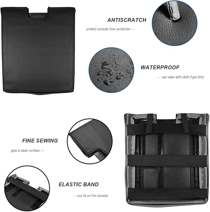 DEYTOP Center Console Cover for Chevy Silverado & Tahoe 2007-2013 Console Armrest Cover for GMC Sierra 2007-2013 Car Cushion Protector Pad ( Jump Seat Console ONLY) (Black Stitching, 07-17 JUMP SEAT)