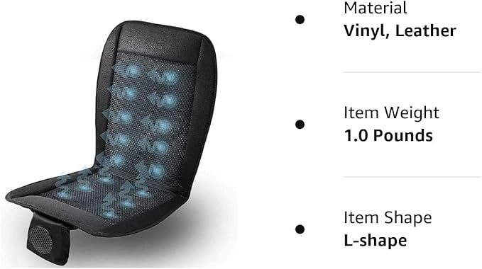ZONETECH Black Cooling Car Seat Cushion 4-Pack 12V Automotive Adjustable Temperature Comfortable Cooling Car Seat Cover