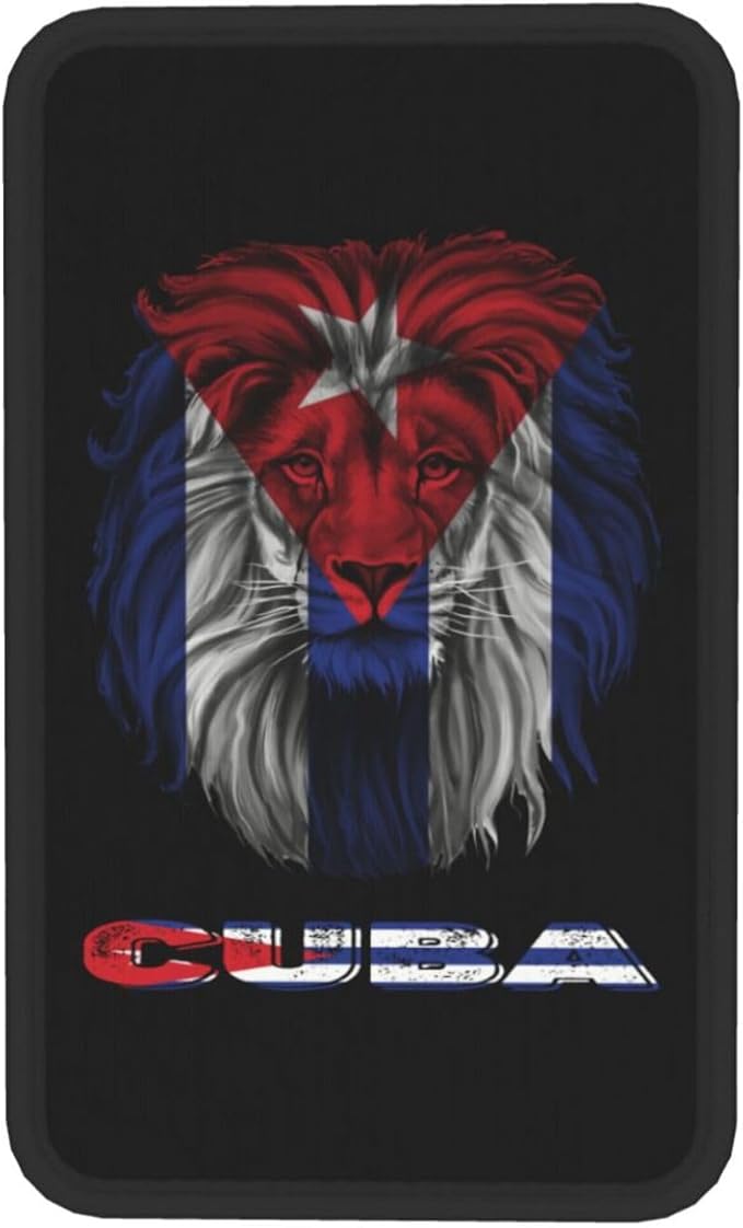 Vintage Cuba Cuban Flag Lion Head Auto Center Console Armrest Cover Car Handrail Box Cushion Pad Mat Universal Fit Most Vehicle Sedan Truck SUV Soft Comfort Decor Accessories