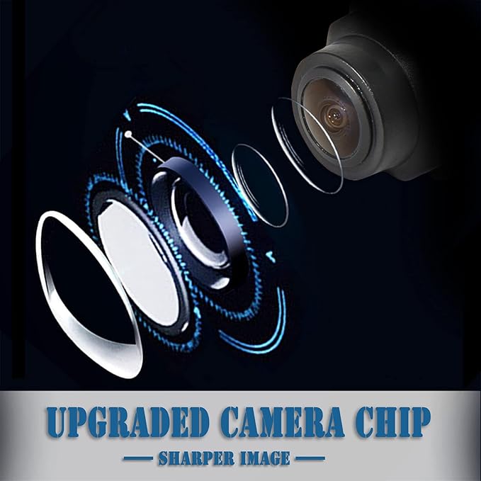 Front View Camera for Jeep Wrangler JL Rubicon JLU JLR Gladiator JT 2018-2021 Forward Facing Off-Road Camera Metal Housing Easy Mount, Grille Mount Front Camera Kit for Wrangler JL