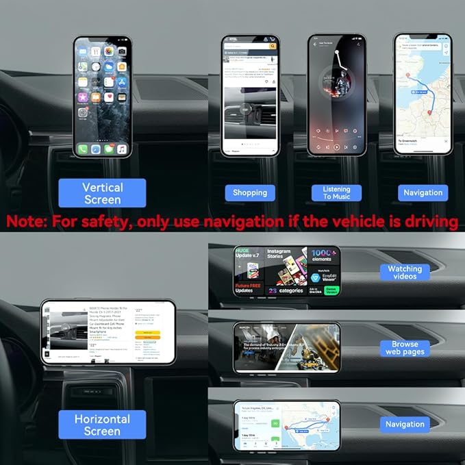 BEERTE fits for Magsafe Car Mount for Porsche Macan 2015-2025 Porsche Cayenne 2019-2023 [20 Strong Magnets] Magnetic Phone Holder for iPhone 17 16 15 14 13 MagSafe Phone Navigation Automobile Cradles