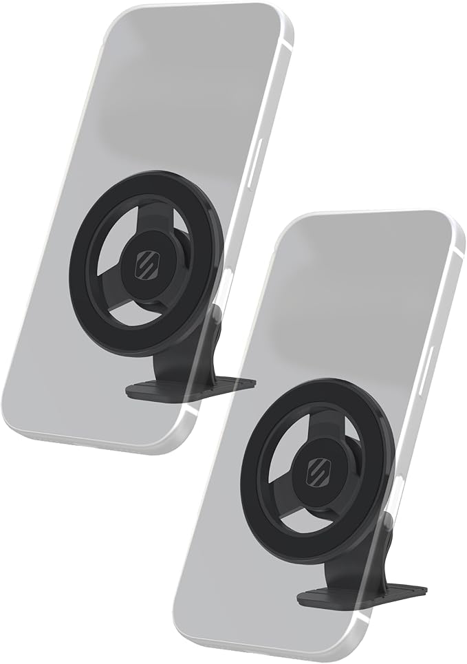 Scosche MagSafe Car Mount, Magnetic Phone Holders for Your Car Dashboard, Strong Magnetic Hold, 360° Rotatable Car Phone Holder Mount for iPhone 17 16 15 14 13 12 Includes Magnetic Ring, 2-Pack