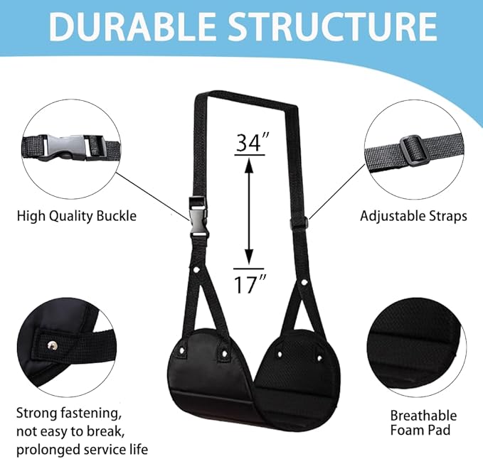 Aksiko 2 Pack Airplane Travel Footrest Hammocks, Adjustable, Black, Memory Foam, Foot Hammock for Airplane Travel