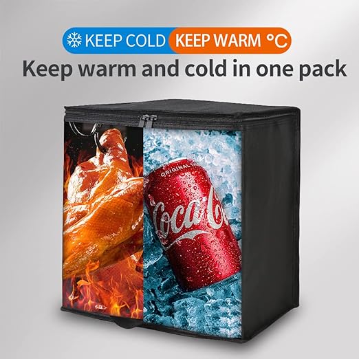 Bodaon 2-Pack Insulated Reusable Grocery Shopping Bags, Picnic Cooler Bag with Top Cold, Black