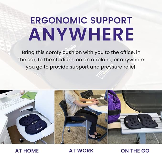G Seat LITE Travel Gel Foam Cushion | Back Pain, Sciatica, Pressure Relief | Relieves Tailbone Discomfort, Promote Healthy Posture | Ergonomic Comfort | Car, Commute, Airplane and Travel - Red