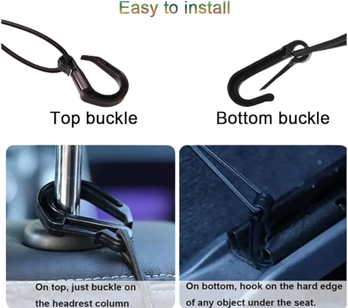 3-Layer Car Mesh Organizer, Dog and Kid Pet Barrier, Seat Back Net Bag Holder, Storage Organizer, Cargo Tissue Handbag Purse Holder, Driver Storage Netting Pouch