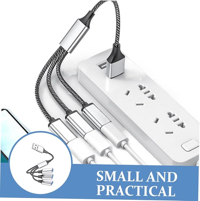 Angoily USB Power Splitter Hub 1 Male to 3 Female Multi-Port USB Cable Splitter for Laptop Car Home
