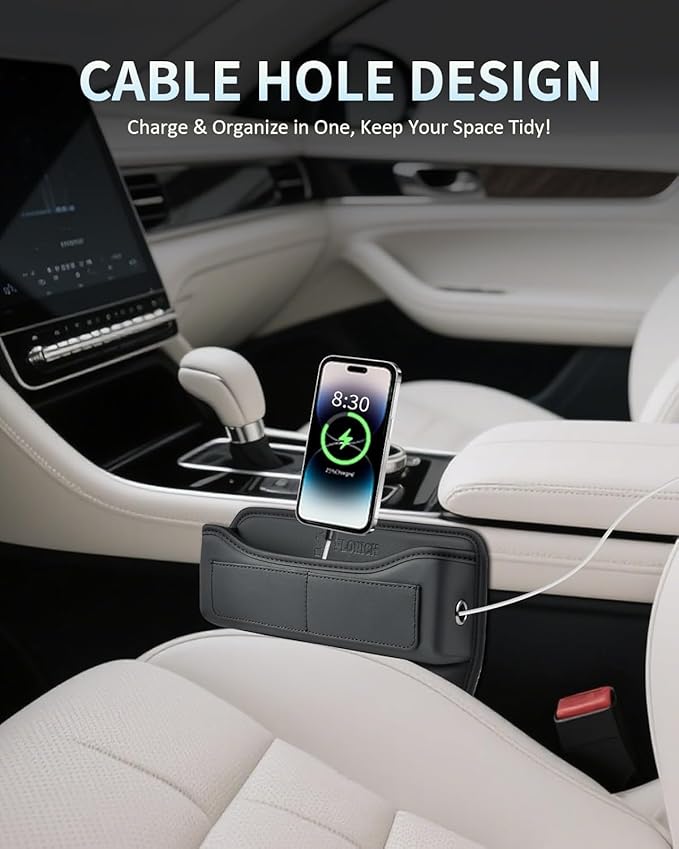 FLORICH Car Seat Gap Filler Organizer, Premium Leather Car Gap Filler for Car, Car Seat Organizer and Storages Between Seat Car Gap Filler Universal Fit for Car SUV Truck