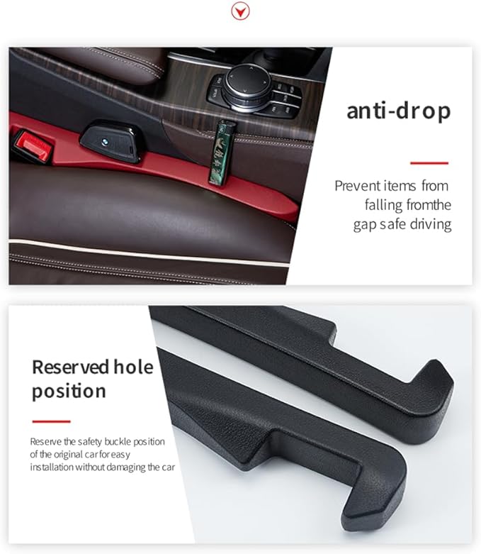 IHOTDER 2PCS Car Seat Gap Filler - Car Seat Gap Filler Organizer for Holding Phone,Key,Purse - Universal Car Gap Filler Fits Car Truck SUV Car Interior Accessories (Black/2PCS)…
