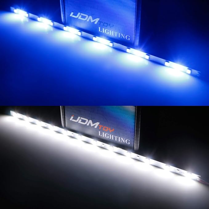iJDMTOY 12-Inch 18-SMD from Blue to White Color Changing LED Strip Light Compatible with Car Trunk Cargo Area or Interior Ambient Illumination