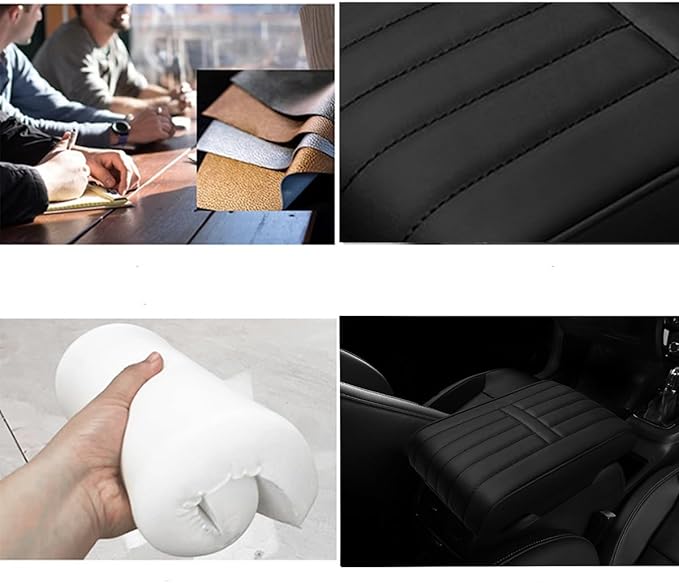 Car Armrest Pad for Porsche Macan 2014 2015 2016 2017 2018 2019 2020 2021 2022 2023 2024 Memory Cotton Armrest Box Pad Center Console Scratch Pad Box Cushion Protector,Brown