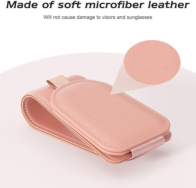 Sotfamily Sunglass Holder for Car Visor, Suede Cloth Magnetic Sunglass Organizer for Car Accessories, 2 Packs, Pink