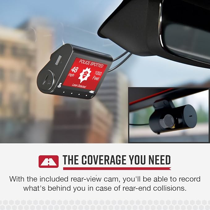 Cobra SC 250R Smart Dash Cam + Cobra 2.5A DIY Hardwire Kit - OBDII Port to USB-C/Micro-USB with 15ft Cable