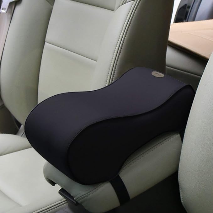 Timorn Car Armrest Cushion, Memory Foam Car Armrest Console,Car Center Console Armrest Pillow(Black)