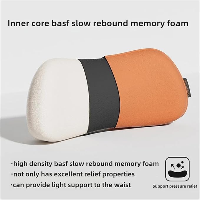 Breathable Car Seat Pillow for Lumbar Support - Waist Protection Cushion for Office and Car Use(Black)