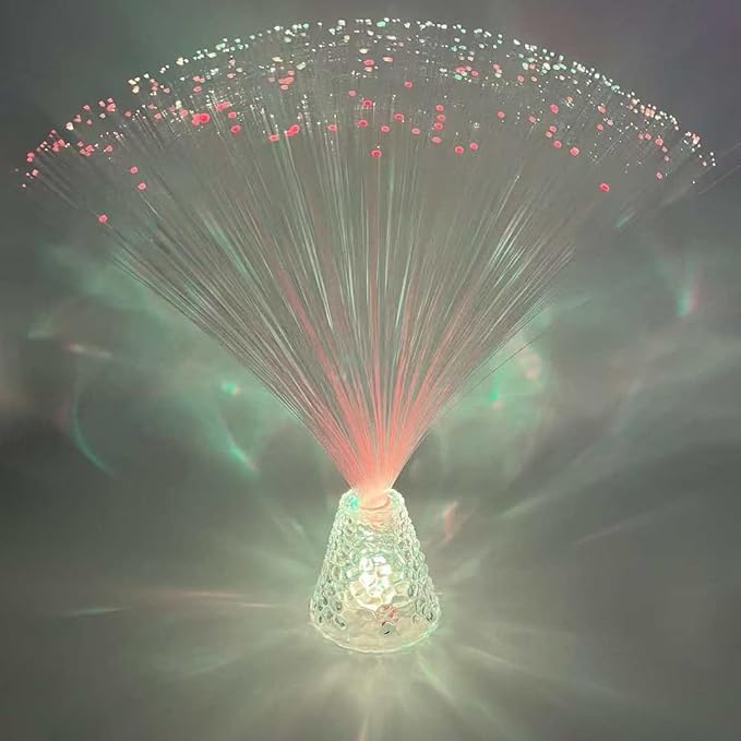 14 inch Corded Fiber Optic Mood Novelty Lamps Lighting Lite with Color-Changing Crystals Base (1)