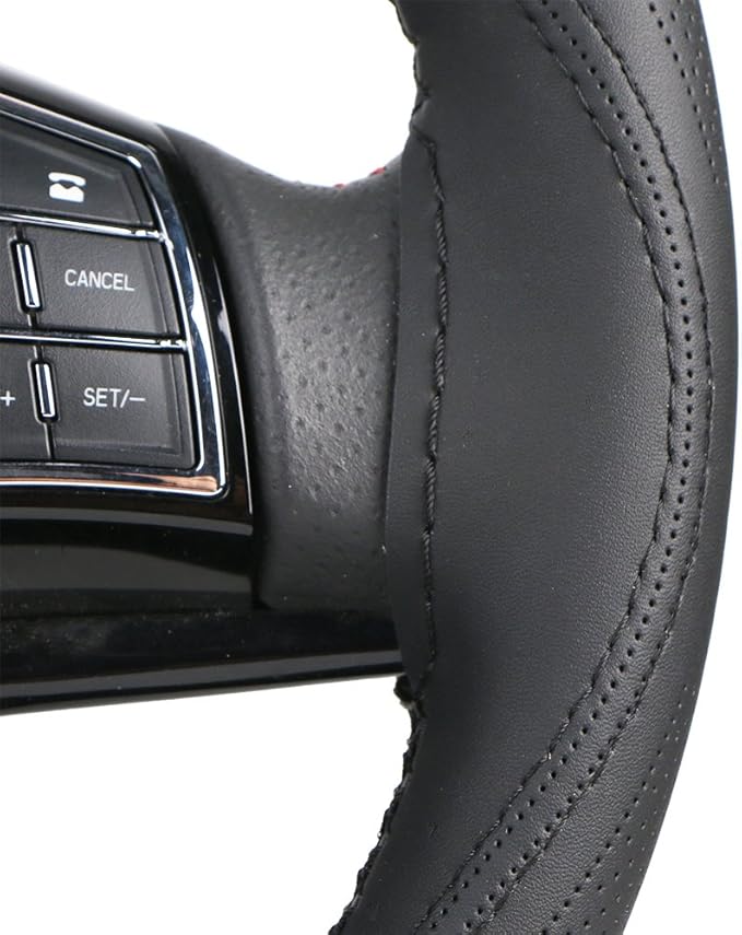 17.7 Inch XX-Large Van Car Steering Wheel Cover Durable Black Artificial Leather for Renault Trucks Kenworth