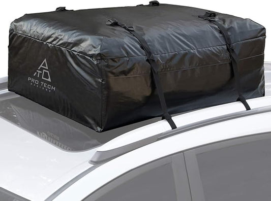 Voyager Waterproof Rooftop Cargo Roof Bag, No Roof Rack Needed UV-Protected PVC Semi-Coated Mesh, Welded Seams, Water Seal Zipper, (10 Cubic Feet - Sprint)