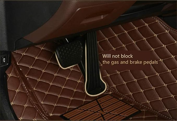 Custom Car Floor Mats for 96% Sedan SUV Sports Car Protection Full Coverage Pads Anti-Slip Leather Floor Lining All Weather Car Floor Mats (Black with Purple)