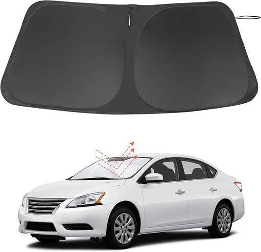 Windshield Sun Shade Custom Fit for 2014 2015 2016 2017 2018 2019 Nissan Sentra Accessories Foldable Sunshade Sun Blocker Protect Car from Sun Rays & Heat Damage Keep Car Cooler