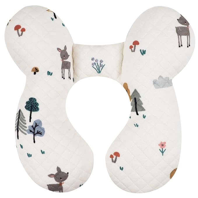Baby Travel Pillow Upgraded, Soft Baby Head Support Pillow for Newborn Toddler, Babies Neck Car Seat, Pushchair and Strollers, Deer