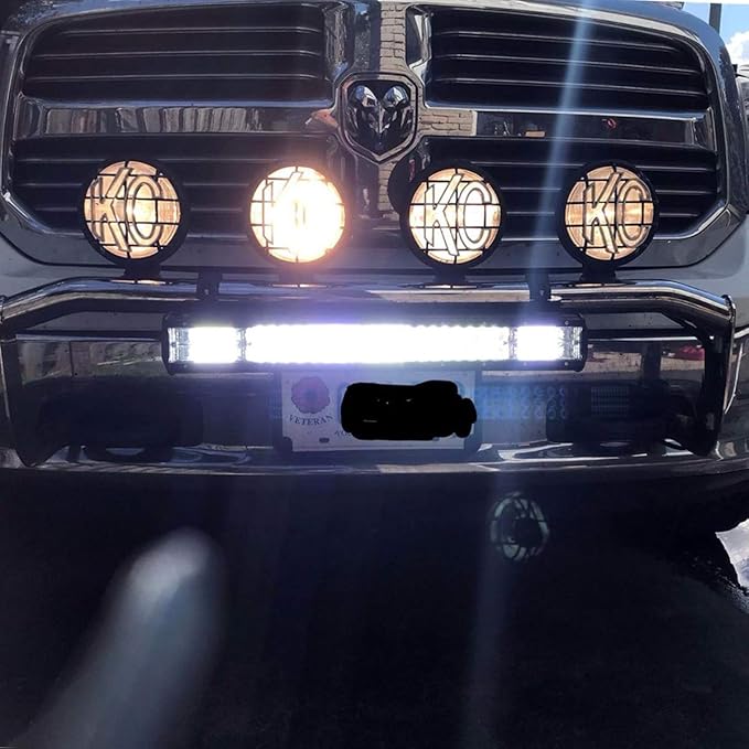 AUXTINGS 15 inch 216W LED Light Bar Triple Row Spot Flood Combo Beam Off Road Lights Waterproof Work Light with Wiring Harness for JP Trucks SUV ATV UTV Boat Lights, 12V 24V