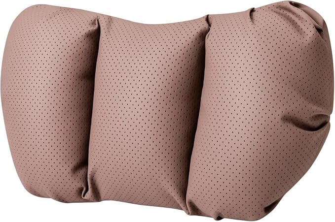Car Neck Pillow & Lumbar Support for Nissan Altima Maxima Pathfinder Armada Rogue Sentra Versa Kicks Murano Leaf Ergonomic Breathable Mesh Auto Seat Back Cushion Headrest,Brown-Neck Pillow
