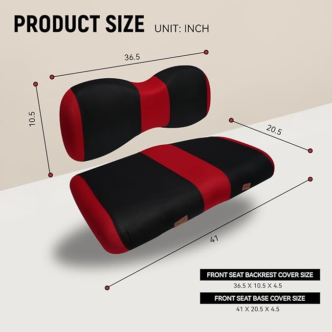 Golf Cart Front Seat Covers for Yamaha G29/drive Drive 2 2007+, Durable Polyester Fabric Yamaha G29 Seat Covers, Breathable Washable